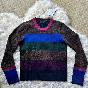 NWT ME+EM Multi Metallic Stripe Sweater Size Small